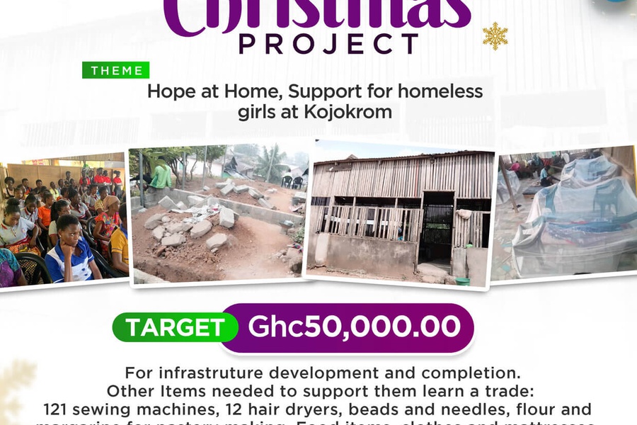 HOPE AT HOME: SUPPORT FOR HOMELESS GIRLS IN KOJOKOKROM, WESTERN REGION.